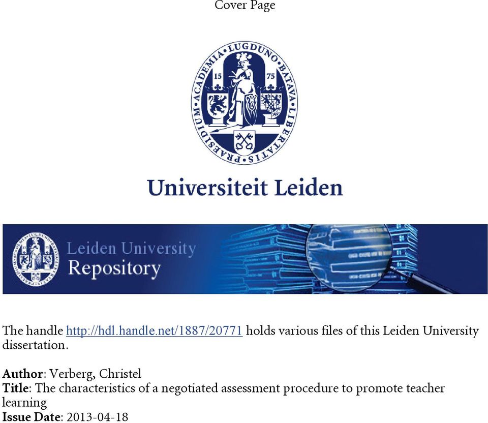 net/1887/20771 holds various files of this Leiden University
