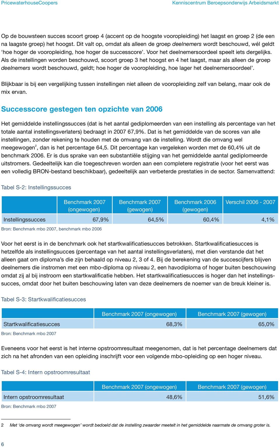 Als de instellingen worden beschouwd, scoort groep 3 het hoogst en 4 het laagst, maar als alleen de groep deelnemers wordt beschouwd, geldt; hoe hoger de vooropleiding, hoe lager het