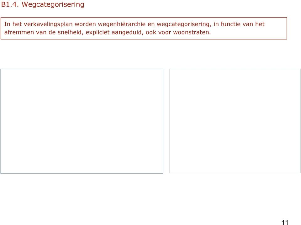 wegcategorisering, in functie van het