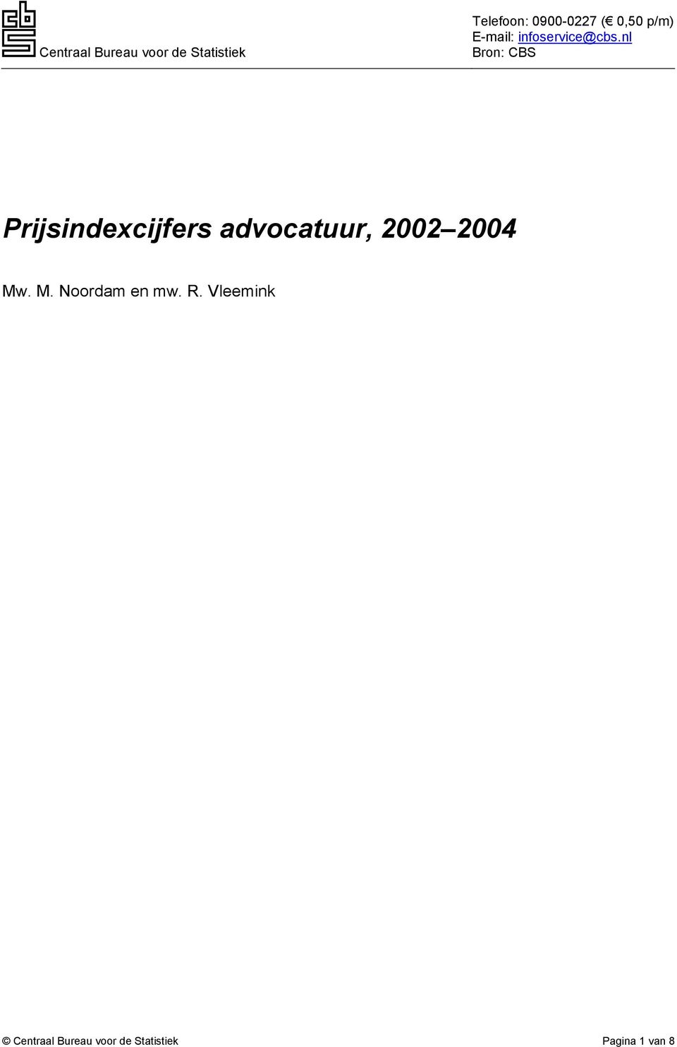 nl Bron: CBS Prijsindexcijfers advocatuur, 2002 2004 Mw.