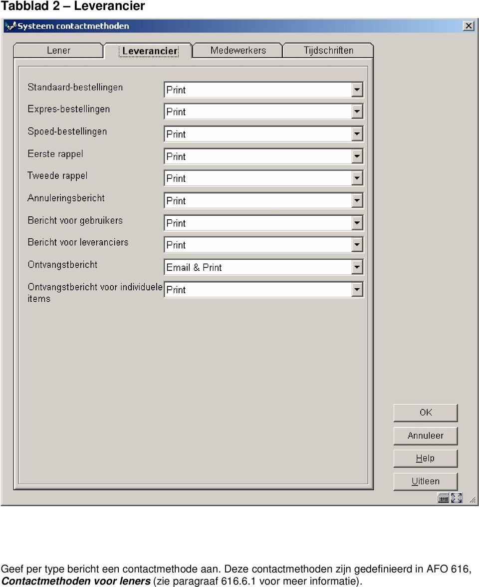 Deze contactmethoden zijn gedefinieerd in AFO