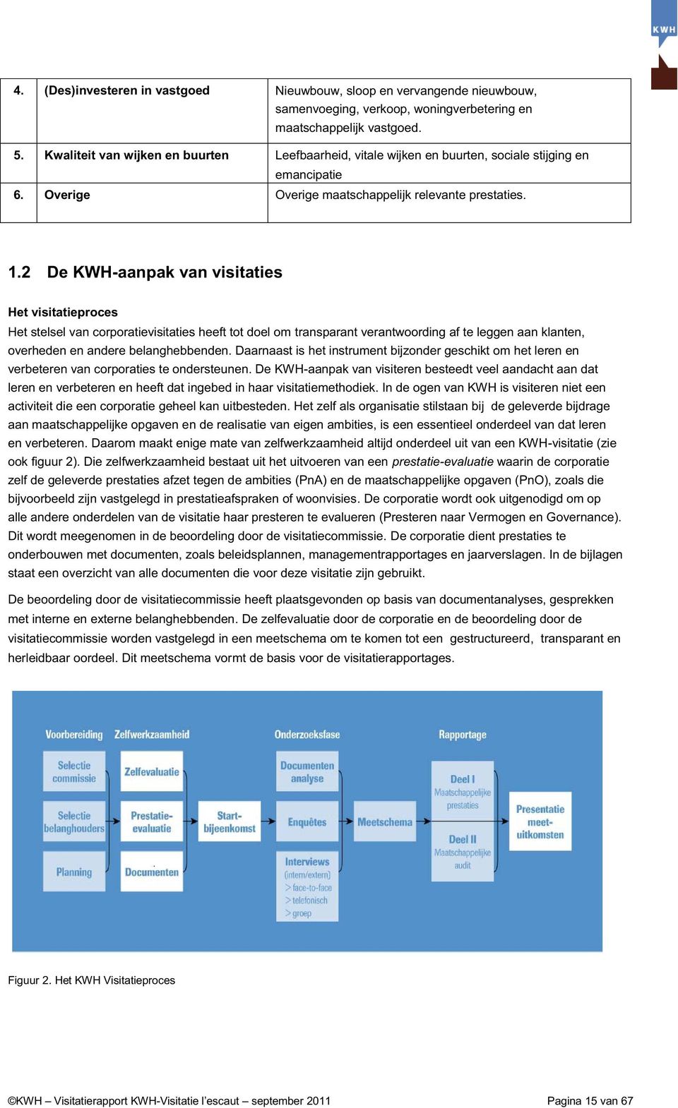 2 De KWH-aanpak van visitaties Het visitatieproces Het stelsel van corporatievisitaties heeft tot doel om transparant verantwoording af te leggen aan klanten, overheden en andere belanghebbenden.