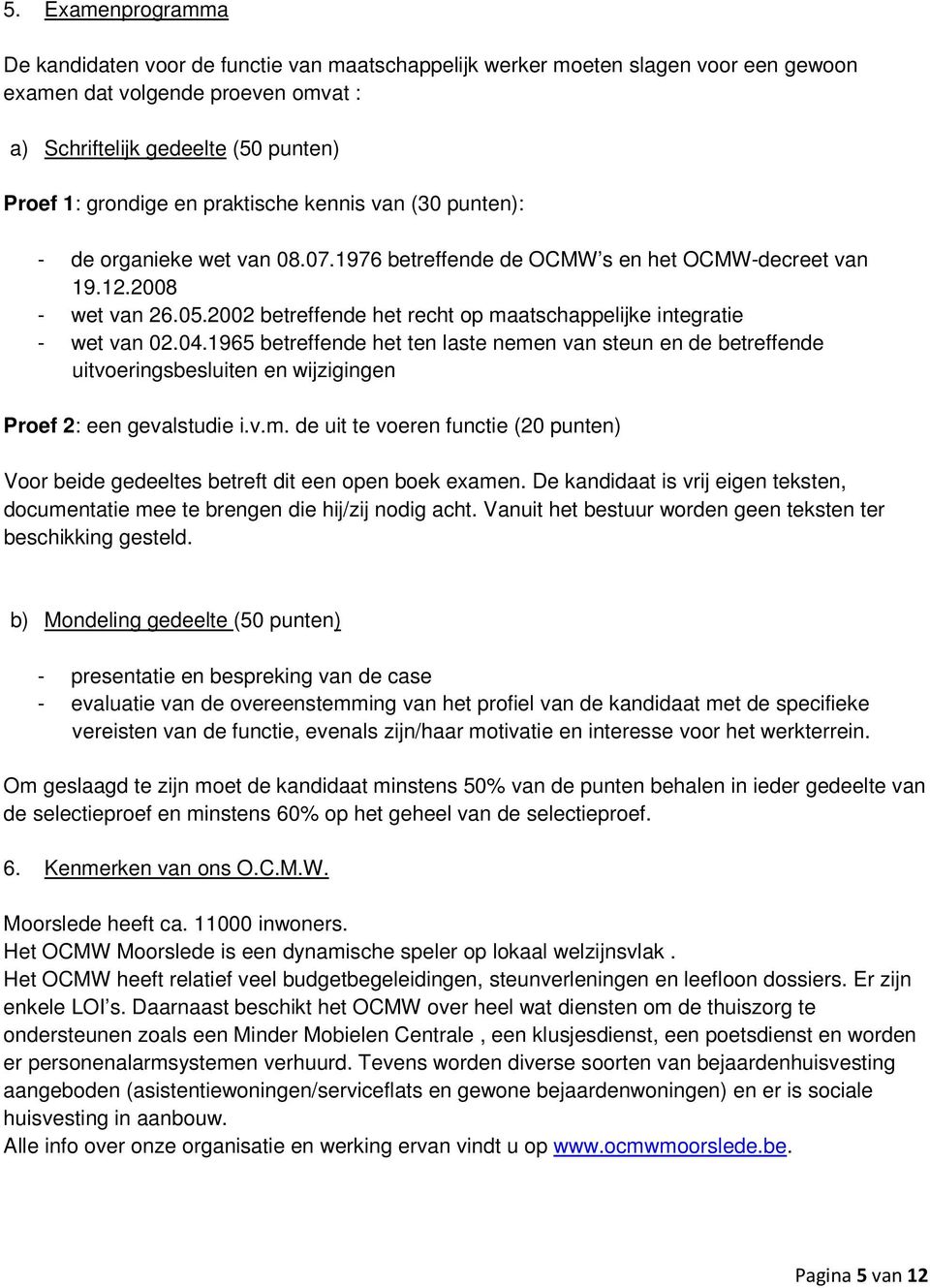 2002 betreffende het recht op maatschappelijke integratie - wet van 02.04.