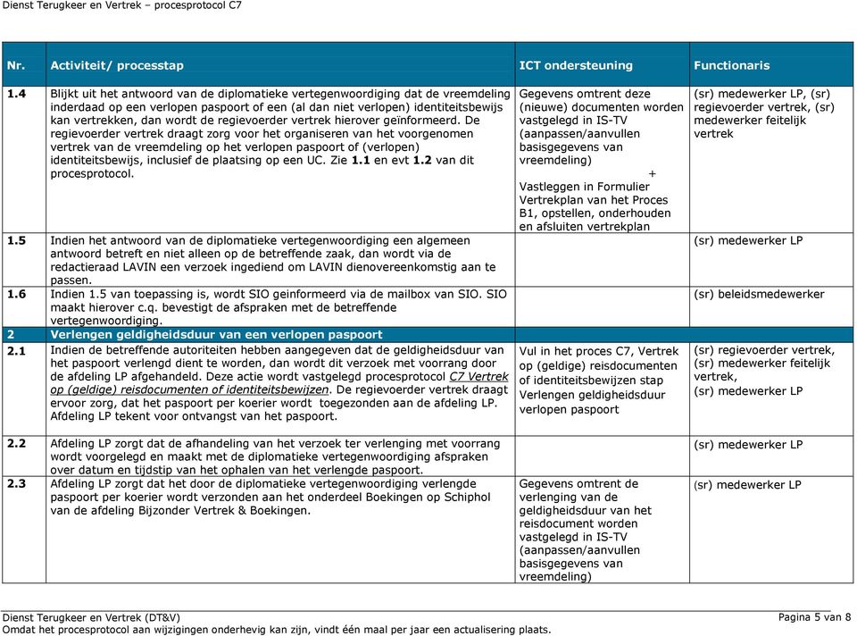 regievoerder hierover geïnformeerd.