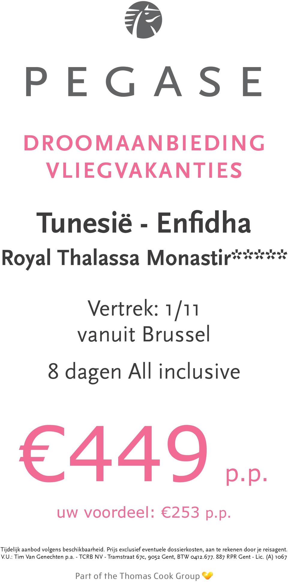 Brussel 8 dagen All inclusive 449 p.