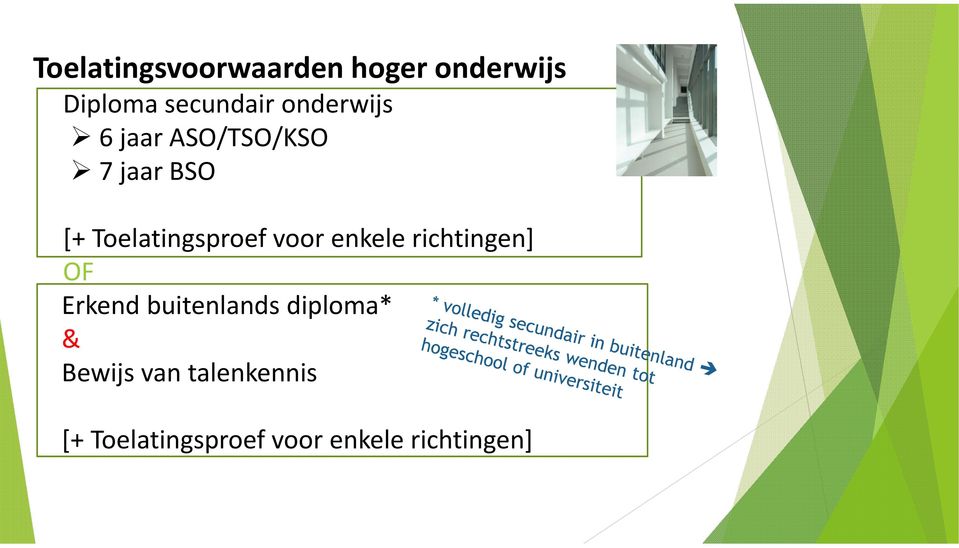 voor enkele richtingen] OF Erkend buitenlands diploma* &