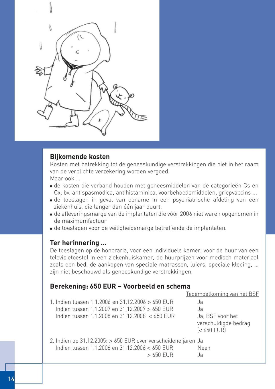 .. de toeslagen in geval van opname in een psychiatrische afdeling van een ziekenhuis, die langer dan één jaar duurt, de afleveringsmarge van de implantaten die vóór 2006 niet waren opgenomen in de