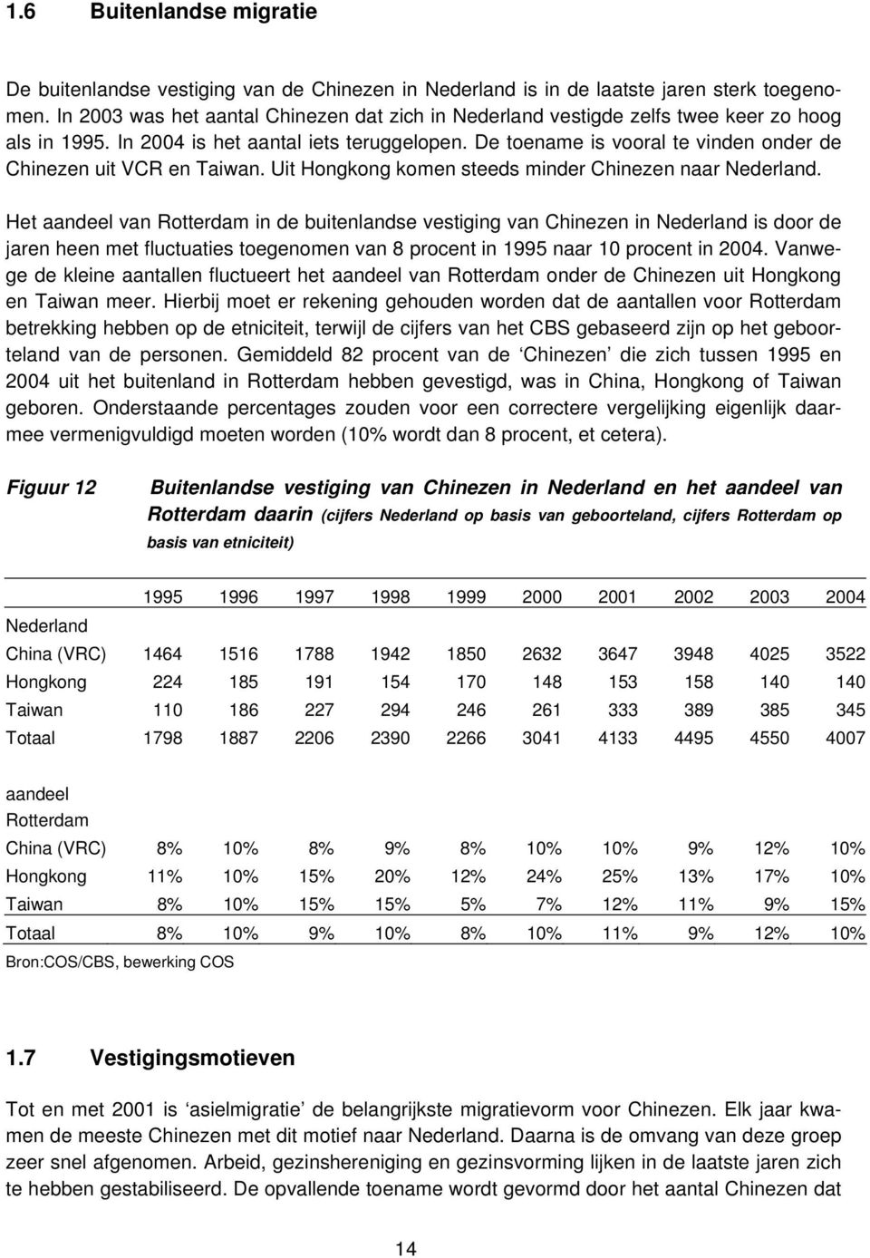 De toename is vooral te vinden onder de Chinezen uit VCR en Taiwan. Uit Hongkong komen steeds minder Chinezen naar Nederland.