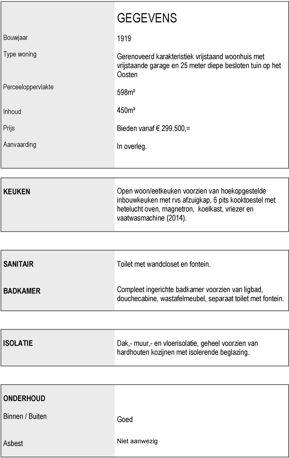 KEUKEN Open woon/eetkeuken voorzien van hoekopgestelde inbouwkeuken met rvs afzuigkap, 6 pits kooktoestel met hetelucht oven, magnetron, koelkast, vriezer en vaatwasmachine (2014).