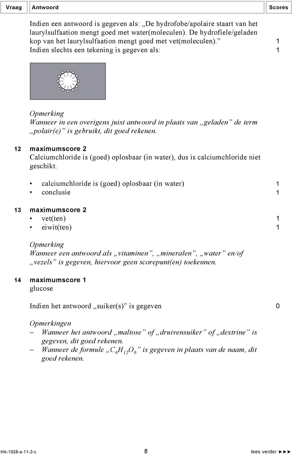 1 Indien slechts een tekening is gegeven als: 1 Wanneer in een overigens juist antwoord in plaats van geladen de term polair(e) is gebruikt, dit goed rekenen.