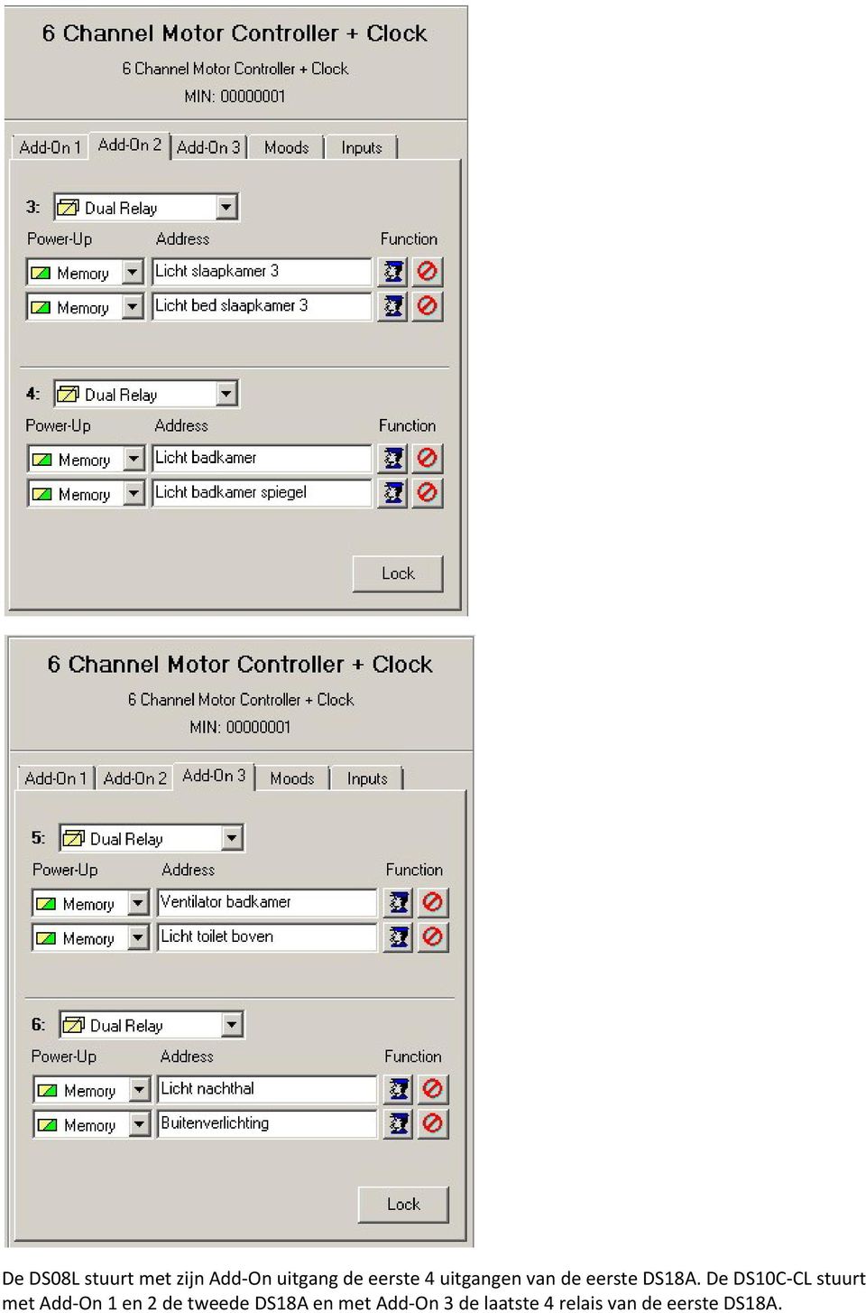 De DS10C-CL stuurt met Add-On 1 en 2 de tweede