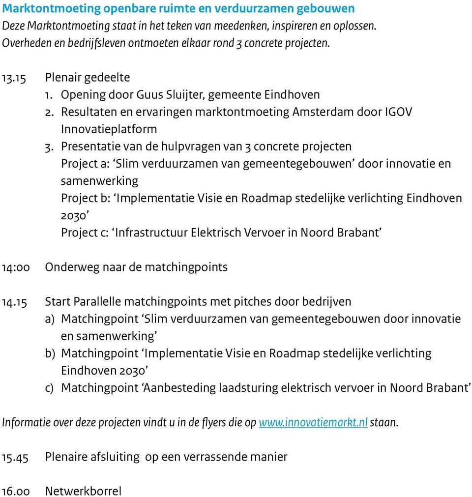 Resultaten en ervaringen marktontmoeting Amsterdam door IGOV Innovatieplatform 3.