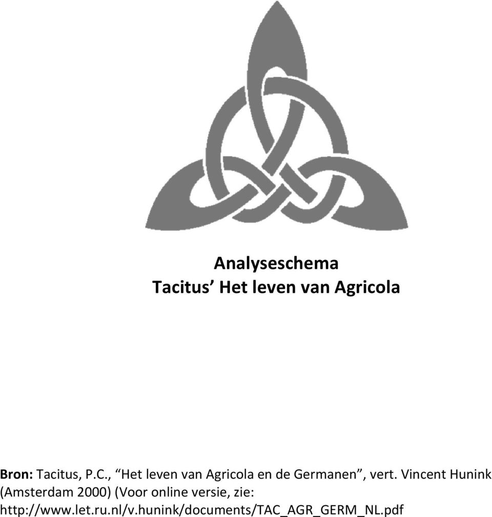 , Het leven van Agricola en de Germanen, vert.