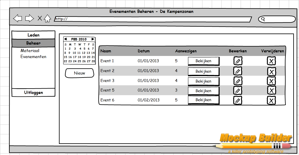 Naam: Samenvatting: Actor: Preconditie: Kalender opstellen Kalender opstellen Kalenderverantwoordelijke kan de kalender opstellen Kalenderverantwoordelijke Kalenderverantwoordelijke heeft gekozen op