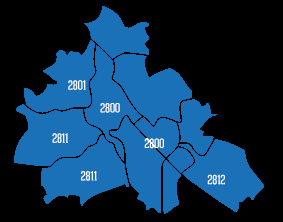 DNA van Mechelen: ligging Naast de stad zelf telt Mechelen ook nog vijf kleinere deelgemeenten, namelijk Heffen (2801), Hombeek (2811), Leest (2811), Muizen (2812) en Walem (2800).
