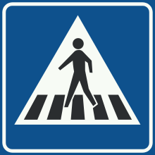 Verkeersbord L2 (V.O.P.) Zebrapad markering (voetgangersoversteekplaats) Het belangrijkste is dat de leerling bij twee zebrapaden voorrang geeft aan voetgangers van links en van rechts.