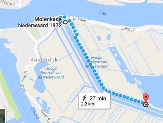 lopen dan is dat ca 4.5 km heen en terug.