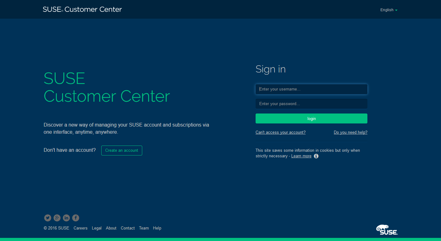 SUSE Account Er is een SUSE-account benodigd, waarop de Linux en de SLES Upgrade Key geregistreerd worden.