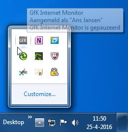 U kunt hier ook kiezen voor GfK Internet Monitor pauzeren.