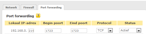 2.1.2 Koppelen eigen router na Fibernet modem/router (Draytek Vigor2130) Instellen van het DMZ adres: Dit IP-adres kom je te weten door je VPN router met de WAN-aansluiting aan te sluiten op een