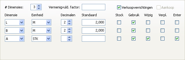 De dimensieinformatie van een detaillijn wordt weergegeven door de afdrukvariabele Linedimdata. Deze variabele wordt als volgt weergegeven: dimensiecode: dimensiehoeveelheid dimensie-eenheid B.v.: Lengte: 15,20 Meter Het aanpassen van de opmaak van documenten wordt best uitgevoerd door ervaren gebruikers of door de supportdiensten van Wings.