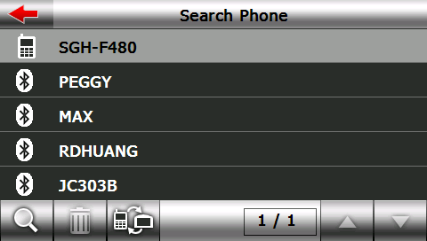 de buurt. (houd dit Bluetooth-menu tijdens het hele proces geopend op uw mobiele telefoon) Starten met Phonelink Klik op applications (applicaties; 1) op het GPS-menu. Stap 3.