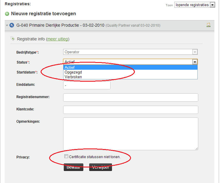 6. Verbreken en opzeggen van een registratie Er zijn twee manieren om een registratie te beëindigen: ofwel verbreken ofwel opzeggen.