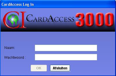 Vanuit dit zelfde scherm kan de CardAccess3000 software worden afgesloten. Dit kan d.m.v. de knop Afsluiten (Exit Program). Het volgende scherm verschijnt.