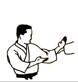 Uke waza (verdedigingstechnieken) Gedan barai - lage verdediging. Vanaf de schouder de arm naar beneden slaan en de pols op het laatste moment draaien. De wering vindt plaats met de ellepijp.