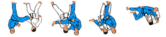 Exameneisen Jiu Jitsu geel t/m blauwe band Valbreken: Voorwaarts over bokje Voorwaarts, met houding en atemi - stok en mes oprapen Zijwaarts blijven liggen Zijwaarts doorrollen Achterwaarts