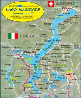 Het meer is 60 kilometer lang en ligt tussen Italië en Zwitserland. Het noordelijk deel ligt in Zwitserland, het zuiden in Italië. De kunt ook eilandjes bezoeken.