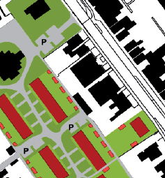 Figuur 1: Actuele kadastrale ondergrond 5. Achterpad geprojecteerde woningen in Falkena Park, ter hoogte van de woningen van indieners zienswijzen.