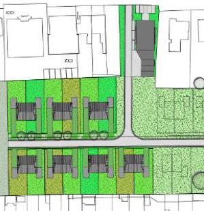 bijgebouwen beter te bereiken en efficiënter te gebruiken: stalling fietsen en tuingereedschap, afvoer afvalcontainers en dergelijke.