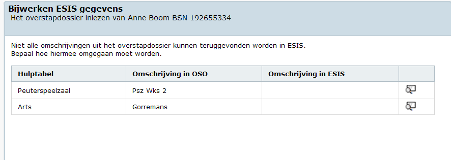 Een overstapdossier dat u heeft Ontvangen heeft de status Ontvangen En na het inlezen wordt de status: Ingelezen Toelichting op de knoppen Knoppen Toelichting <Verwijderen> U kunt het ontvangen