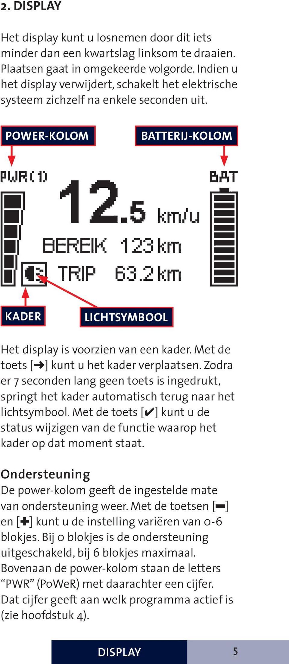 Met de toets [ ] kunt u het kader verplaatsen. Zodra er 7 seconden lang geen toets is ingedrukt, springt het kader automatisch terug naar het lichtsymbool.