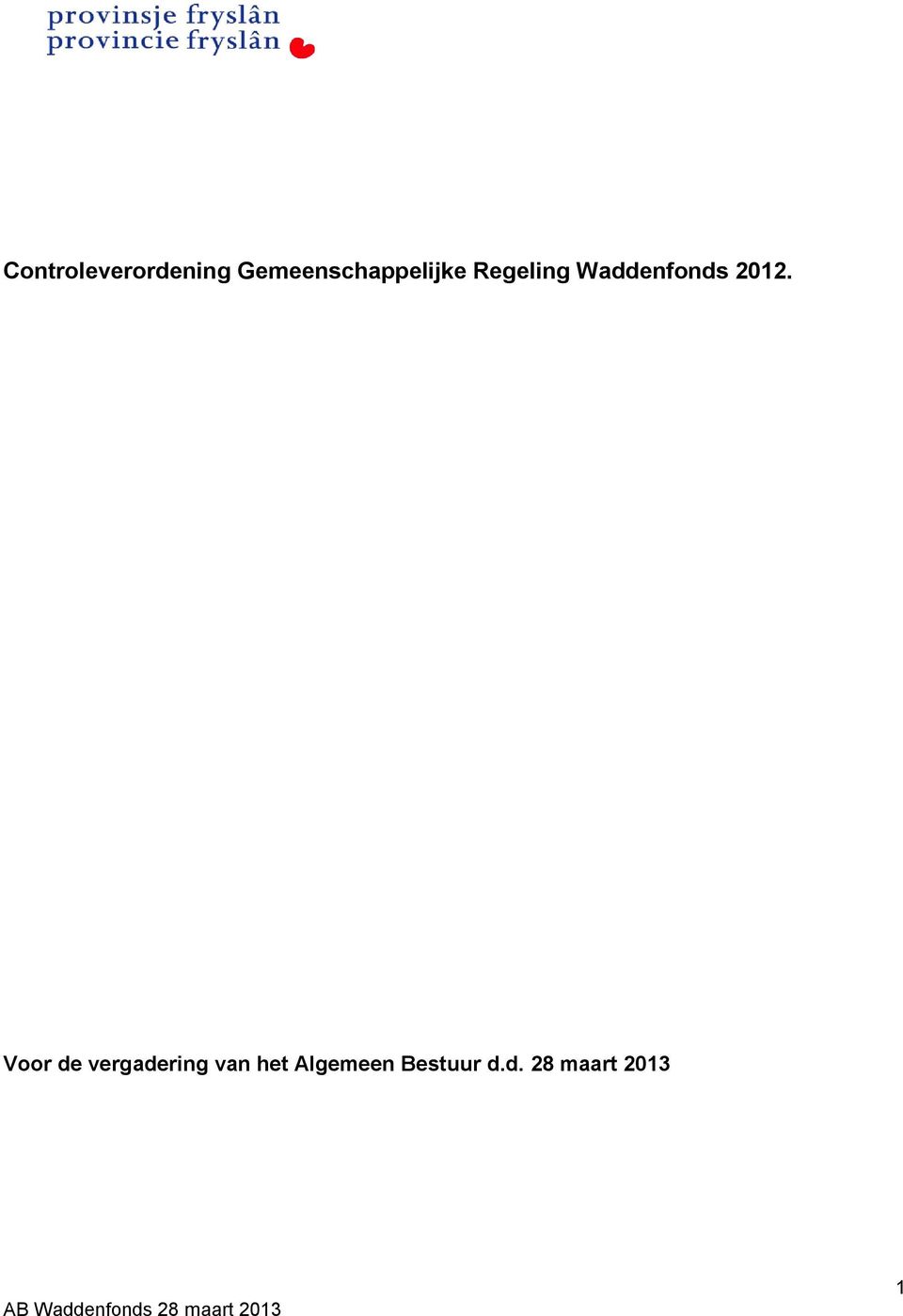 Waddenfonds 2012.