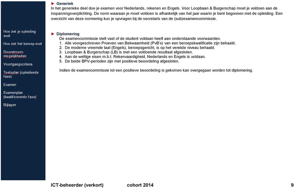 Diplomring D xamncommissi stlt vast of d studnt voldaan hft aan ondrstaand voorwaardn. 1. All voorgschrvn Provn van Bkwaamhid (PvB s) van n bropskwalificati zijn bhaald. 2.