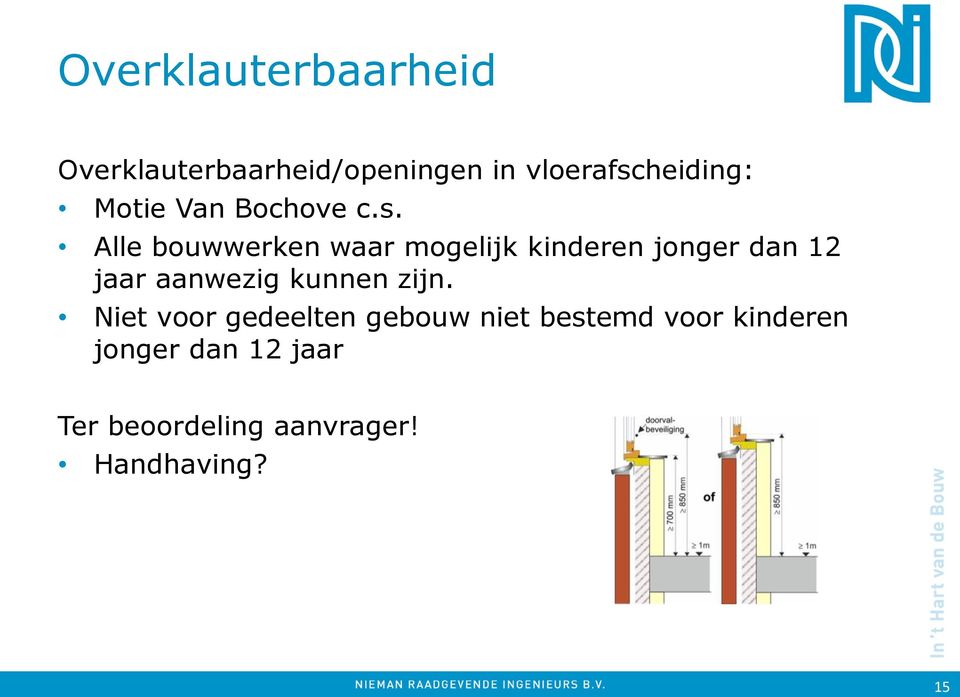 Alle bouwwerken waar mogelijk kinderen jonger dan 12 jaar aanwezig