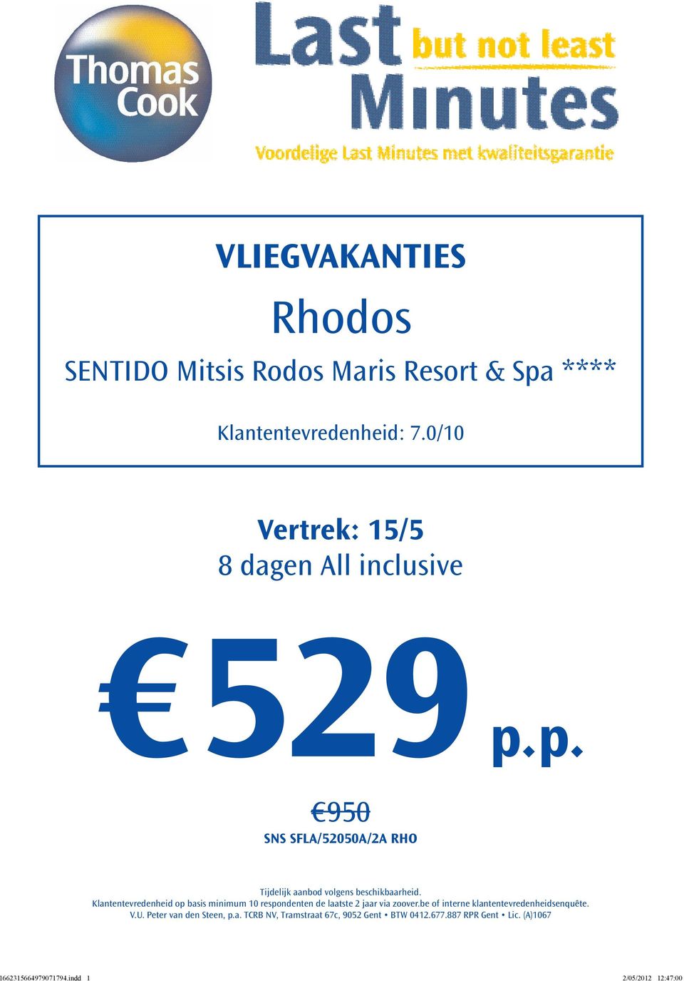 p. 950 SNS SFLA/52050A/2A RHO V.U. Peter van