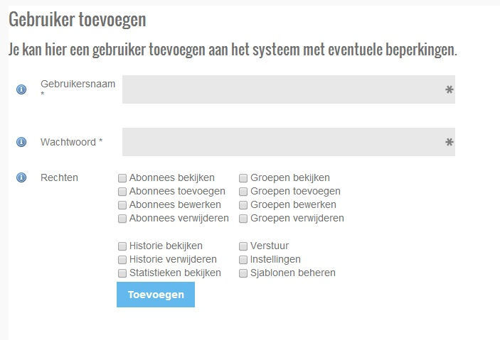 Instellingen 25 Het gedeelte invulvelden handelt over de velden Naam en Email. Overige handelt over de layout van het formulier.