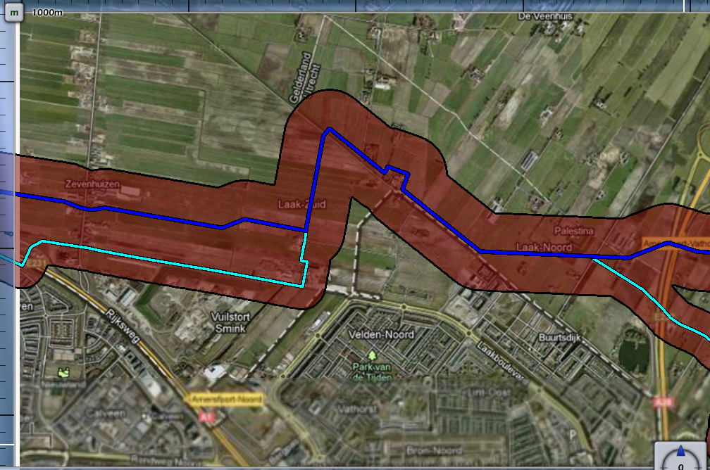 Groepsrisico Het invloedsgebied van de aanwezige buisleidingen is weergegeven in figuur 19.