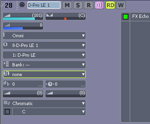 MIDI uitgang MIDI kanaal MIDI bank MIDI patch DROPDOWN menu Dit geldt eigenlijk voor iedere MIDI opname die je gaat maken, dus ook als je in een Loop gaat opnemen.