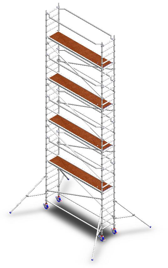 10. Monteer de steiger verder tot de gewenste hoogte is bereikt.