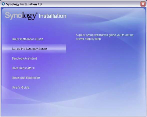 INSTALLATIE VAN DE SYSTEEMSOFTWARE Windows gebruiker 1. Voer de installatie CD in in uw computer. 2. Selecteer De instelling van de Synology server in het autorun menu. 3. Klik op Bladeren om het.