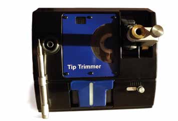 Weldsafe Tip-Trimmer De Weldsafe Tip-Trimmer is in twee uitvoeringen verkrijgbaar. Een basis uitvoering voor het slijpen van wolfraamstiften, en een combi uitvoering voor het slijpen en afkorten.