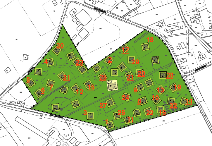 NIEUWE SITUATIE Het plan heeft betrekking op 31 van de 44 solitaire recreatieverblijven op het recreatiepark Mulligen. Het verzoek is om hier permanente bewoning toe te staan.