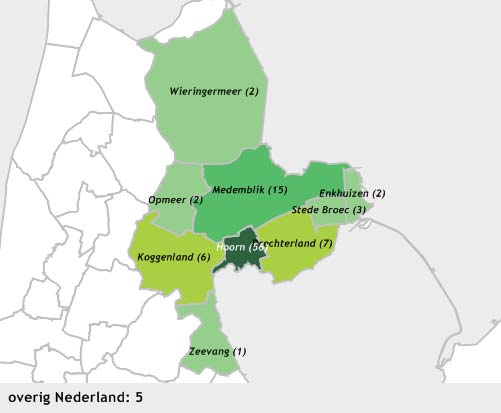 Hoewel ruim de helft van de niet-dagelijkse producten door inwoners van Hoorn worden gekocht, is er ook sprake van toevloeiing uit de rest van de regio.