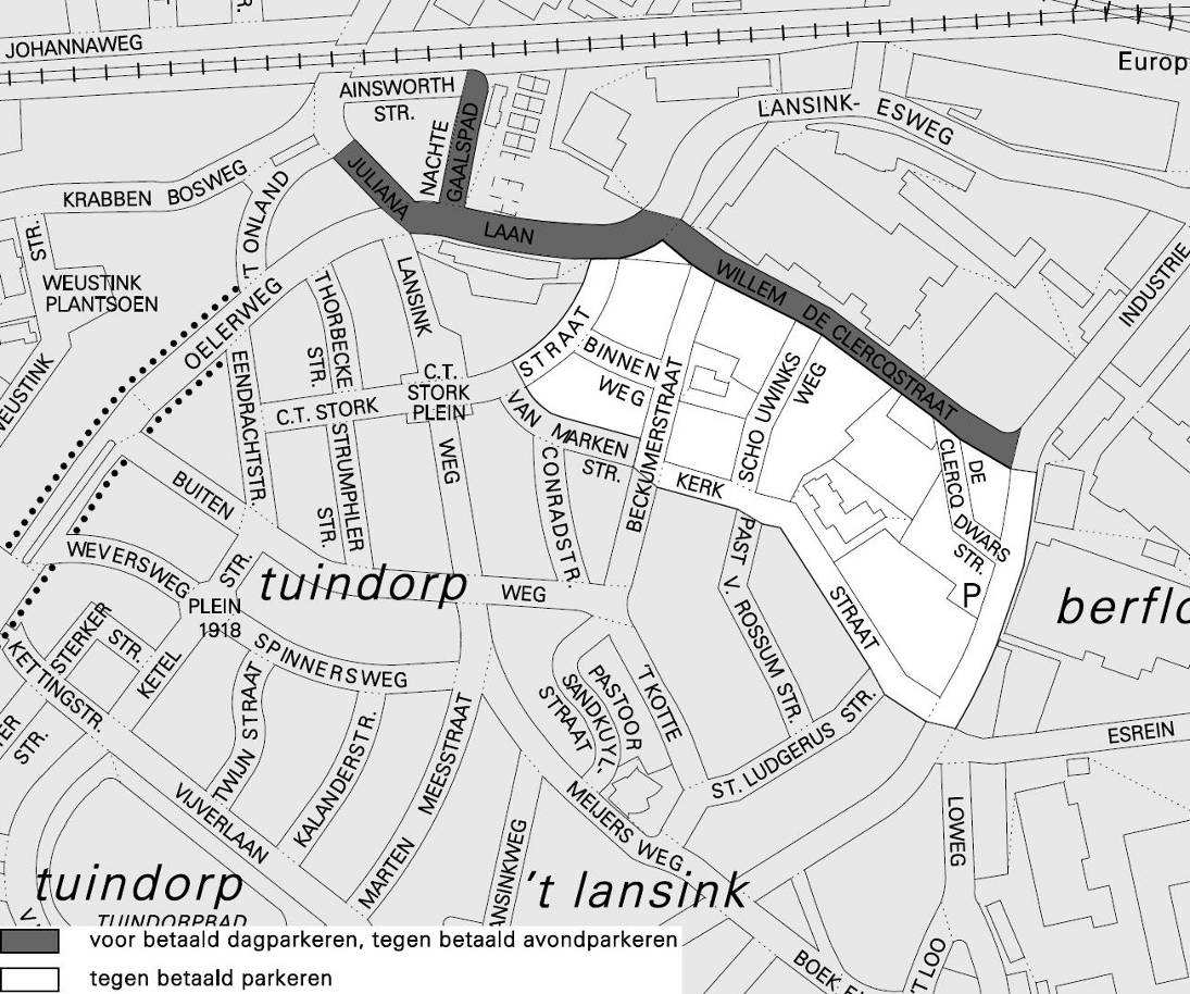 3.2 Draagvlakonderzoek Tuindorp Om parkeeroverlast van het nieuwe ROC te voorkomen in de wijk Tuindorp t Lansink is er in december 2007 betaald parkeren ingevoerd in het gebied binnen een straal van
