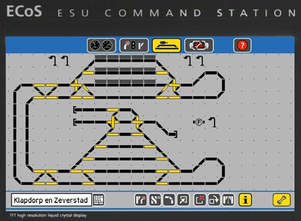 Het spoorbeeld of baanplan in ECoS1 en de ECoS2 maken rechtsreeks schakelen... mogelijk.
