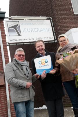 PERSBERICHT OSB reikt keurmerk uit aan Schoonmaakbedrijf Jeurcrama s-hertogenbosch, 21 januari 2013.